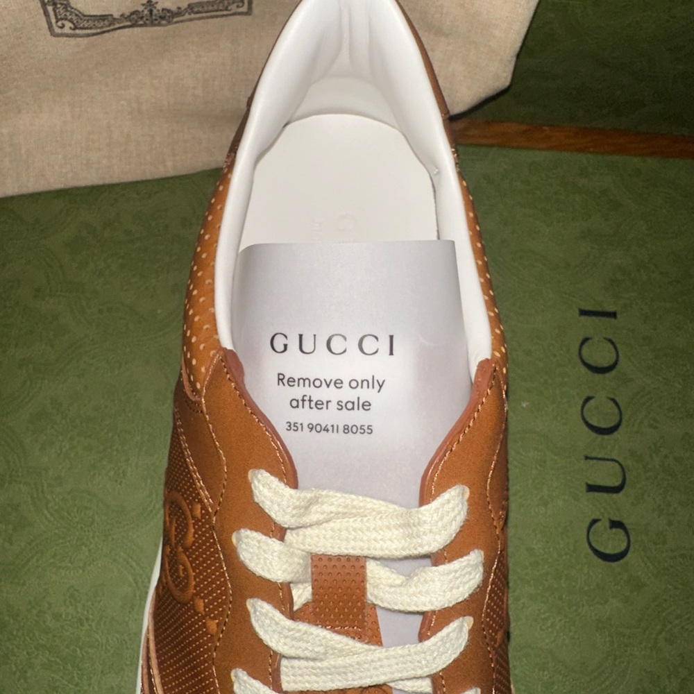 Gucci Men's Brown Leather Sneakers - Picture 6 of 6